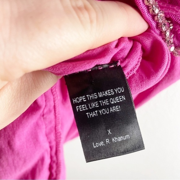 Khanums Kefi Crystal Embellished Beaded Mini Dress Pink Small Cocktail Party - Picture 6 of 12